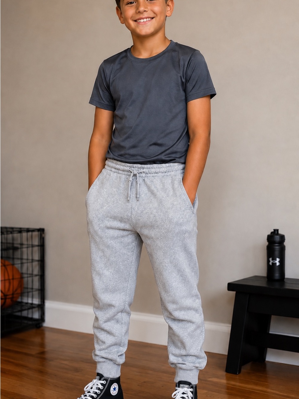 LCKR - Light Gray Drawstring Joggers - Men’s Small